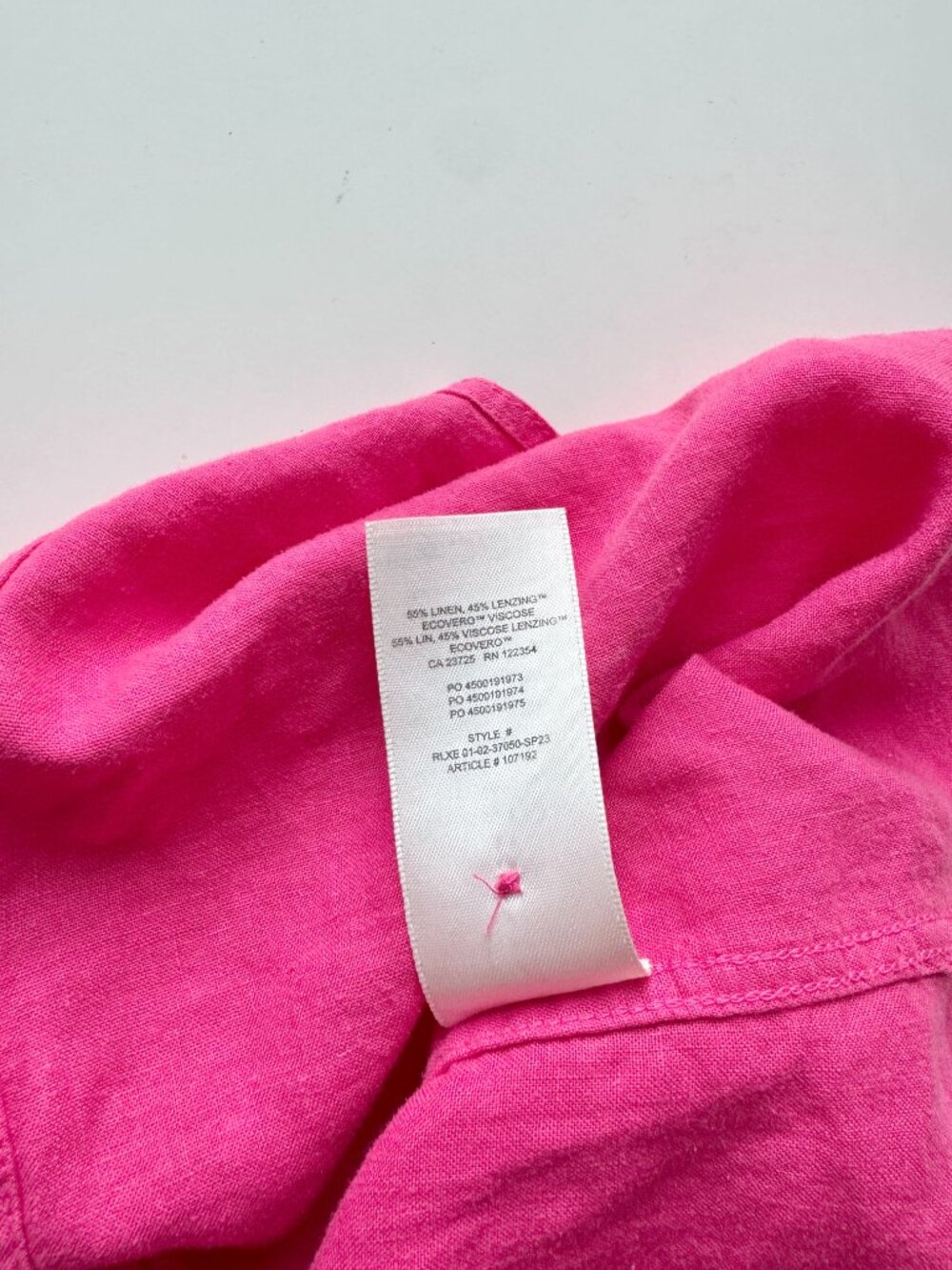 Aritzia BABATON Utility Pink Linen Short Sleeve Button Up Shirt Blouse, Size XS - Picture 10 of 16